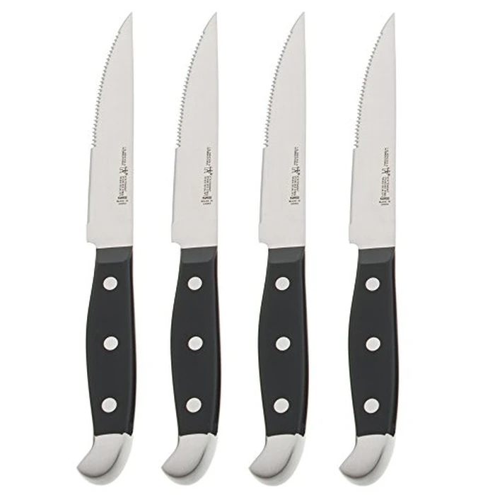 HENCKELS Statement Razor-Sharp Steak Knife Set of 4, German Engineered Informed by 100+ Years of Mastery, Black/Stainless Steel by HENCKELS - Image 1