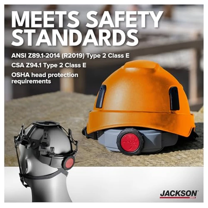 Jackson Safety XS2-500 Type 2 Hard Hat - Non-Vented Construction Safety Helmet with Side Impact Protection - CSA Z94.1 & ANSI Z89.1 Type 2 Class E (Multiple Colors) by Jackson Safety - Image 5