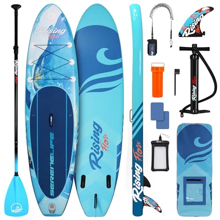 Inflatable Paddleboard iSUP - Stand Up Water Paddle-Board w/Accessories Extra Sturdy Portable & Lightweight by SereneLife - Used - Like New condition