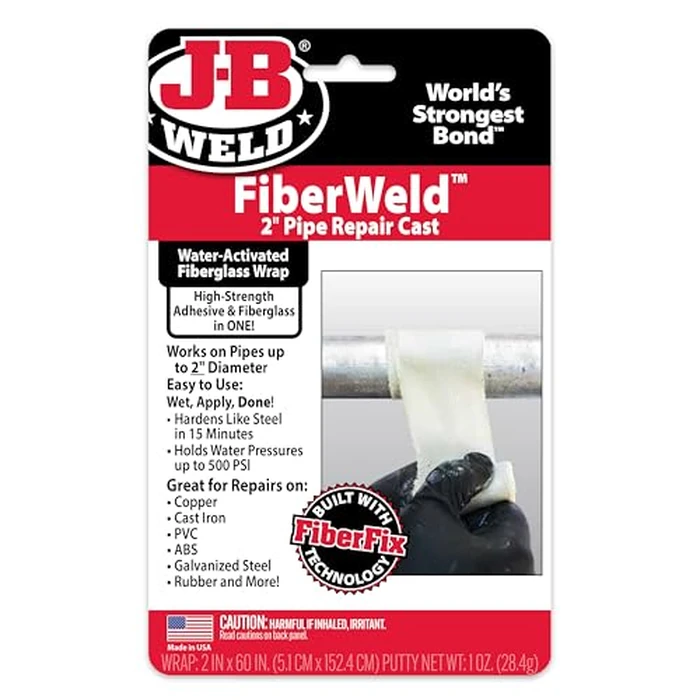 J-B Weld FiberWeld 2” Pipe Repair Cast 2x60 Inch - High Strength Adhesive Fiberglass Wrap - White (38260) by J-B Weld - Used - Very Good condition - US$10.34