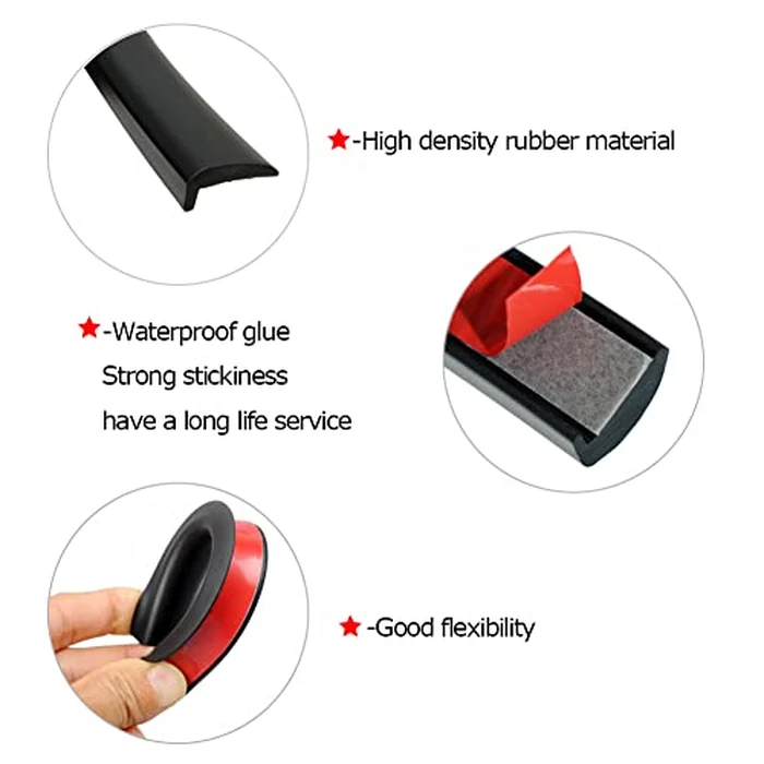 Tintvent Automotive Door Edge Trim Molding Kit with Tape, L Shaped Lip Guard for Car Fenders, Running Boards, Camper Shells, Spas, Mirrors Edge and More, Black(26Feet) by Tintvent - Image 3