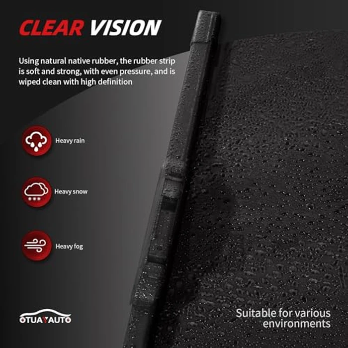 OTUAYAUTO Premium Windshield Wiper Blades - Replacement for Acura MDX 2014-2020 - Precision Fit, All-Weather Performance, Front and Rear Wiper Blades, J/U Hook - 26"+20"+14" (Pack of 3) by OTUAYAUTO - Image 5