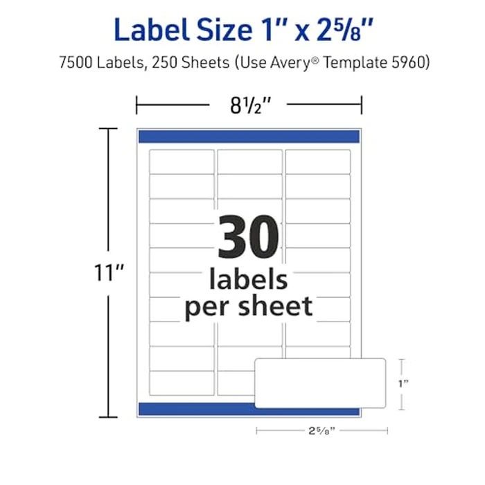 White Easy Peel Address Labels with Sure Feed, Laser, by Avery - Image 7