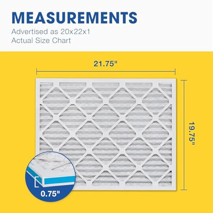 Aerostar 20x22x1 MERV 6 Air Filter, 6 Count, ACTUAL SIZE (19.75 x 21.75 x 0.75), HVAC, Air Conditioning & Furnace Filter for Dust, Lint & Pollen Control (MPR 300 / FPR 3), Made in USA by Aerostar - Image 2