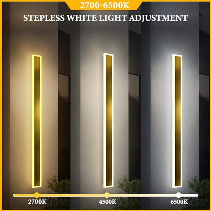 2 Pack 60 inch Modern Outdoor Wall Light, Outdoor Garage Wall Mount Lights, Modern RGB Led Long Waterproof Wall Light, Exterior Wall Light Sconce Fixtures by E.P. Light - Image 4