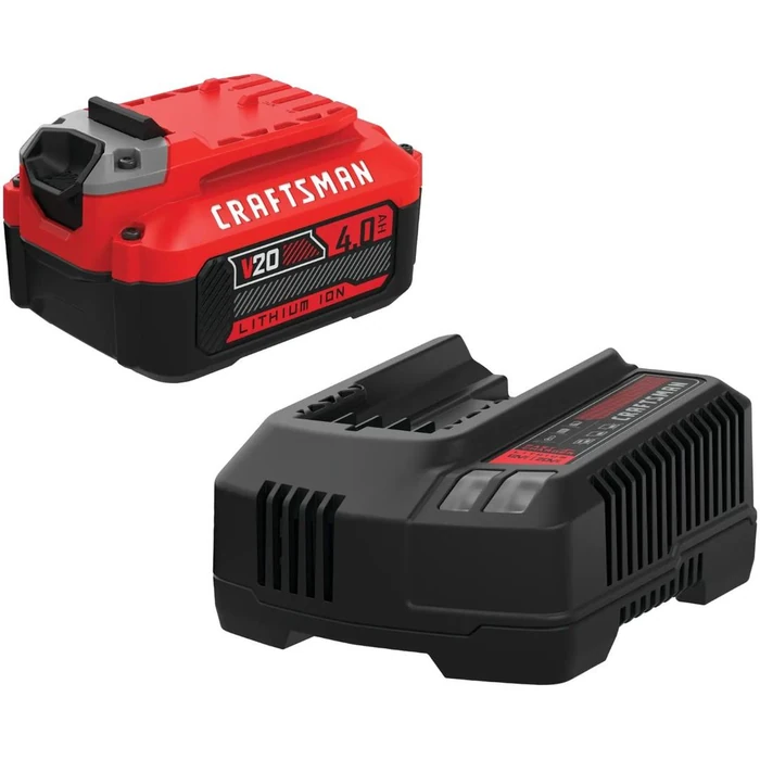CRAFTSMAN CMCB204-CKR V20* 4ah Lithium Ion Battery and Charger Starter Kit - Red by CRAFTSMAN - Refurbished - Excellent condition - US$111.98