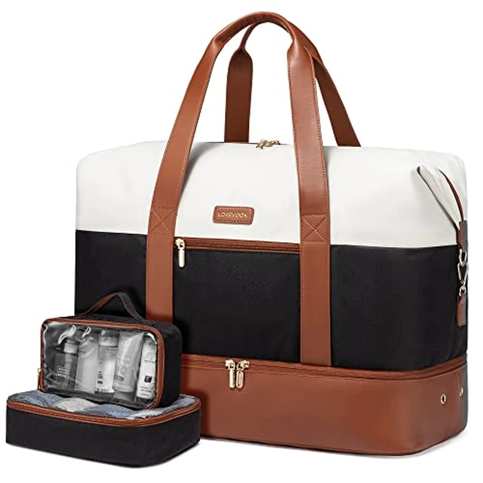 LOVEVOOK Weekender Bag, Large Travel Duffel Bag for Women with 2 Packing Cubes, Carry on Overnight Bag with Shoe Compartment, Mom Hospital Bags for Labor and Delivery by LOVEVOOK - Used - Very Good condition - US$22.79