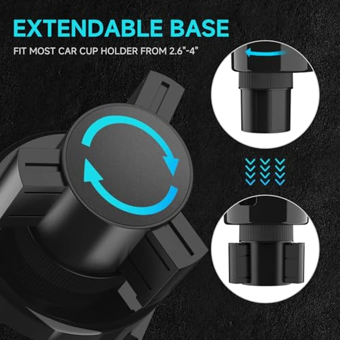 DYLEN Car Cup Holder Tray, Cup Holder Expander Adapter for Car, 9.5” Detachable Car Food Tray Table for Eating, Road Trip Essentials Fits Yeti, Hydro Flask 16-46 oz by DYLEN - Image 5