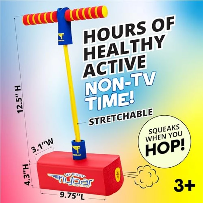 Flybar My First Foam Pogo Jumper for Kids Fun and Safe Pogo Stick for Toddlers, Durable Foam and Bungee Jumper for Ages 3 and up, Supports up to 250lbs (Red) by Flybar - Image 4