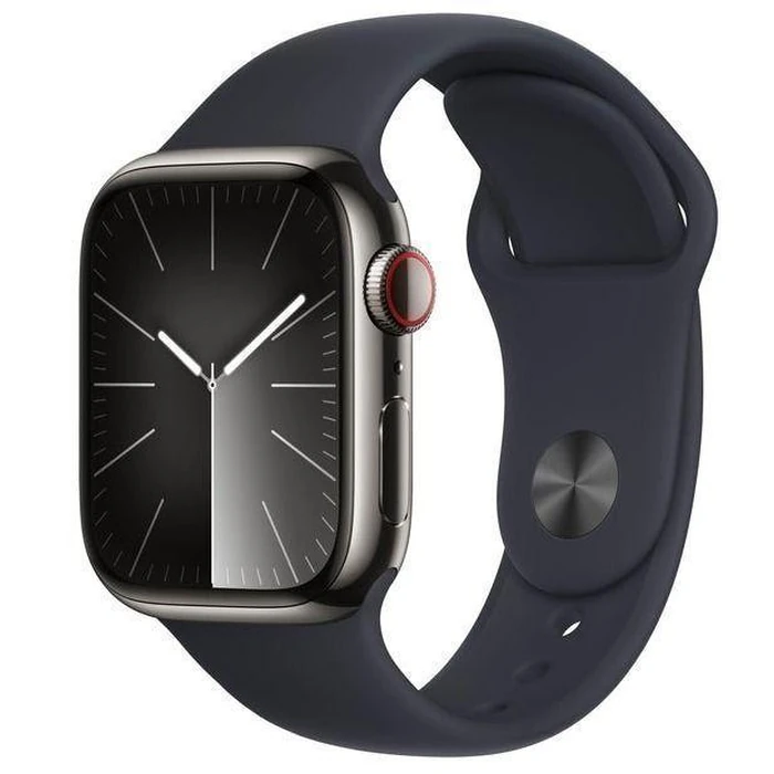 Apple Watch Series 9 (GPS) - 64GB - 41mm - Graphite Aluminum Case with Midnight Rubber Sport Band - One Size by Apple - Image 2