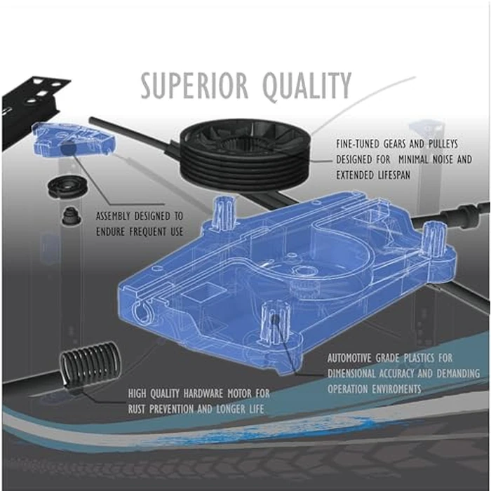 OEG Parts New Rear Driver Side Left RLH Power Window Regulator W/O Motor Compatible With Hyundai Genesis 2009 2010 2011 2012 2013 2014, 834013M000 749-344 135-50280L 11R691 84580 by OEG Parts - Image 5
