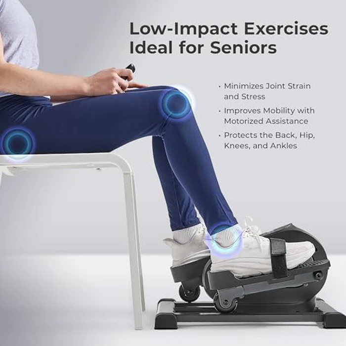 Sunny Health & Fitness Smart Motorized Mini Elliptical Trainer w/Remote Control, Indoor Under-Desk Pedal Exerciser for Seniors’ Mobility & Cardio Workout, Free SunnyFit App Connection - SF-E324028 by Sunny Health & Fitness - Image 3