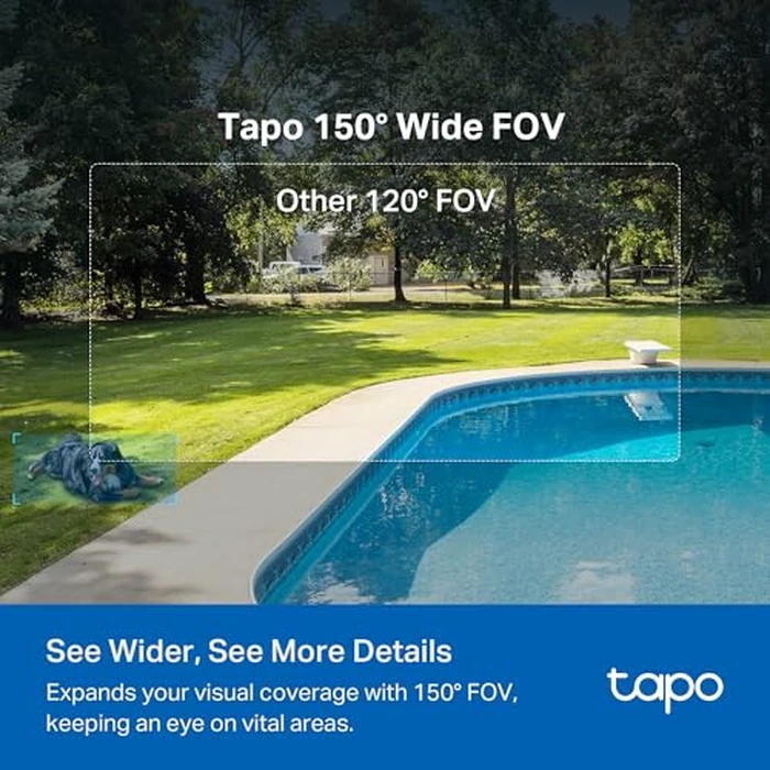 TP-Link Tapo SolarCam 2K, Outdoor Battery Camera w/Solar Panel Base, Wireless Camera, 2K QHD, 150 degrees Super-Wide FOV, Free Person/Vehicle/Pet Detection, SD/Cloud Storage, Starlight Color Night Vision by Tapo - Image 8