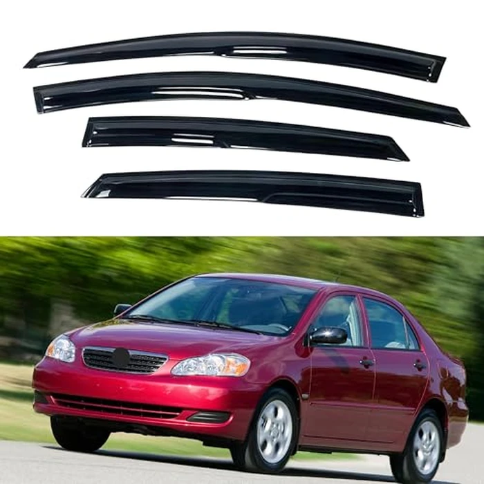 IG Window Visors Fit for 2003-2008 Toyota Corolla, Out-Channel Rain Guards Vent Wind Deflectors 4PC, Car Accessories for 03-08 Corolla by Immortal Group - Used - Very Good condition