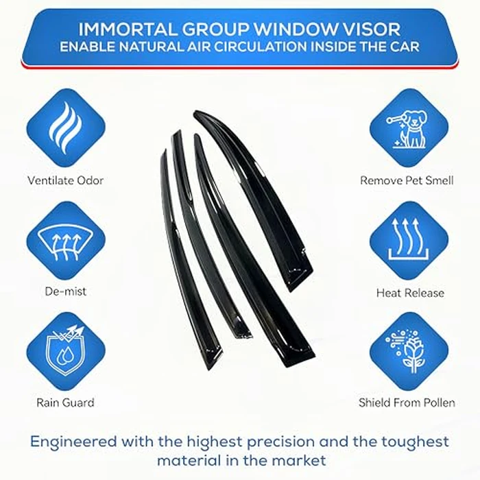IG Window Visors Fit for 2003-2008 Toyota Corolla, Out-Channel Rain Guards Vent Wind Deflectors 4PC, Car Accessories for 03-08 Corolla by Immortal Group - Image 4