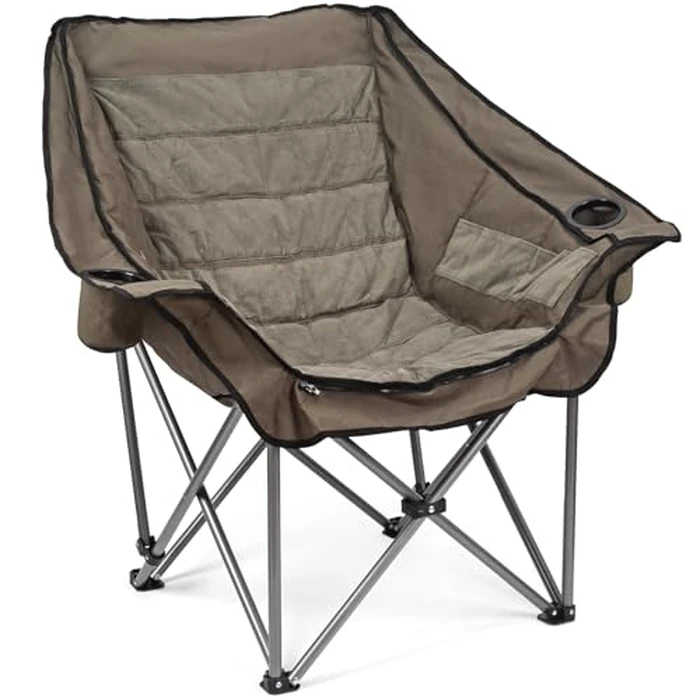 Heavy Duty Oversized Fully Padded Camping Chair with Foot Pocket, Comfortable Sports Chair for Adults, Outdoor Winter, Ice Fishing, Hunting, RV, Insert Hand Warmer for A DIY Warm Heated Chair, 400 LBS by Minndudu - Used - Like New condition