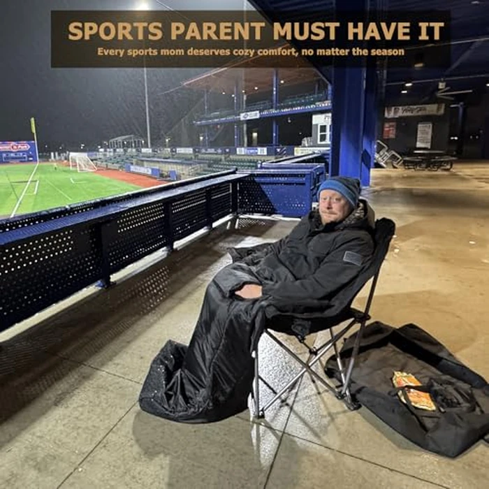 Heavy Duty Oversized Fully Padded Camping Chair with Foot Pocket, Comfortable Sports Chair for Adults, Outdoor Winter, Ice Fishing, Hunting, RV, Insert Hand Warmer for A DIY Warm Heated Chair, 400 LBS by Minndudu - Image 5