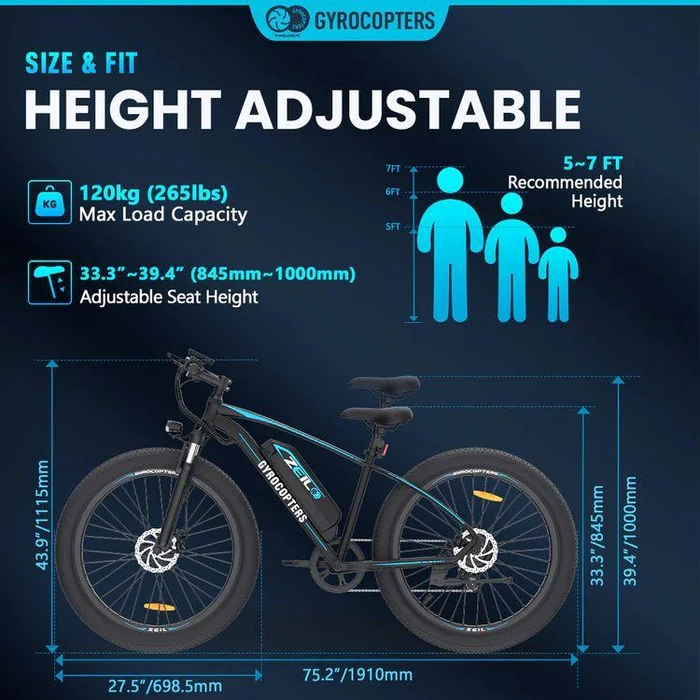 Gyrocopters Zeil Mountain E-Bike - Black by Gyrocopters - Image 4