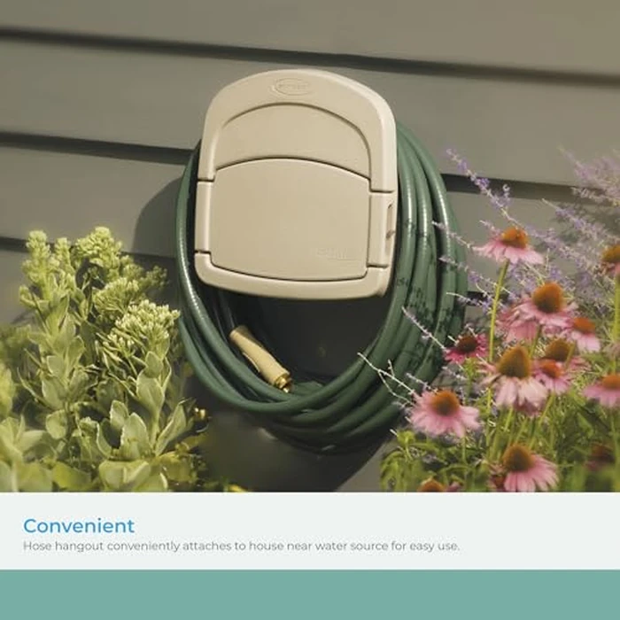 Suncast CPLDHH15000 Deluxe Garden Hangout with 150-Foot Capacity And Enclosed Storage Compartment, DHH150 Hose Hanger, No Size, Light Taupe by Suncast - Image 6