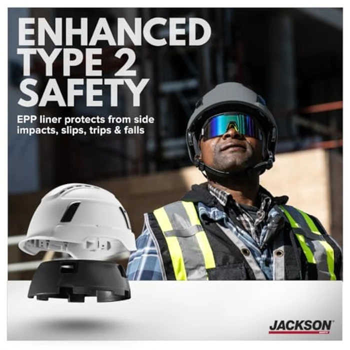Jackson Safety XS2-500 Type 2 Hard Hat - Vented Construction Safety Helmet with Side Impact Protection - CSA Z94.1 & ANSI Z89.1 Type 2 Class C (Multiple Colors) by Jackson Safety - Image 3