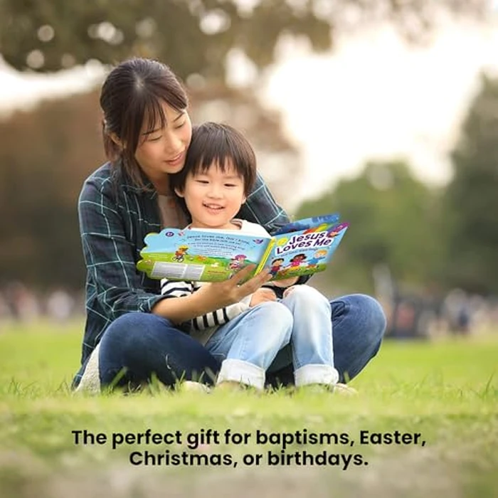 Jesus Loves Me & Other Bible Songs - Interactive Sound Book for Toddlers | Christian Baby Book with 6 Faith-Based Songs, Lyrics & Music | Baptism Gift, Bible Story Time Sing-along for Boys and Girls by Kidsbooks - Image 5