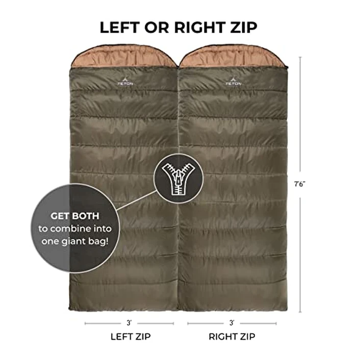 TETON Sports Celsius XL -18C Sleeping Bag; Great for Family Camping; Free Compression Sack by TETON Sports - Image 2