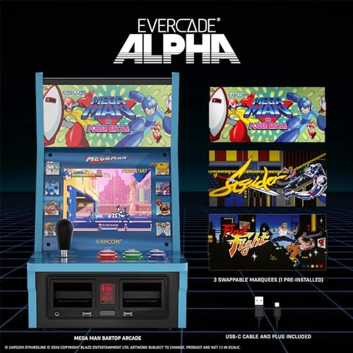 Evercade Alpha Mega Man Bartop Arcade - Pre-assembled unit with Competition-Grade Arcade Controls + 8” High-Resolution IPS Screen by Blaze Entertainment - Image 2
