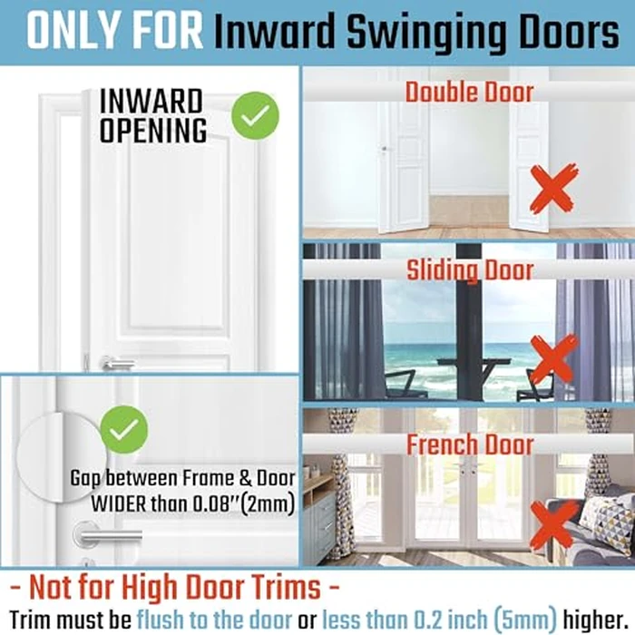 GreaTalent 3PACK Home Security Door Reinforcement Lock Childproof, Add High Security to Home Prevent Unauthorized Entry, Aluminum Construction Finish, Frame Lock, Silver by GreaTalent - Image 4