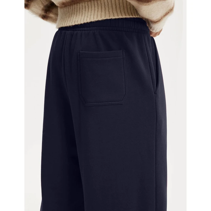 HeSaYep Men's Baggy Sweatpants Wide Leg Fleece Lined Lounge Sweat Pants Winter Thermal Cotton Athletic Pants Open Bottom Straight Leg Workout Pants with Pockets Navy Blue S by HeSaYep - Image 4