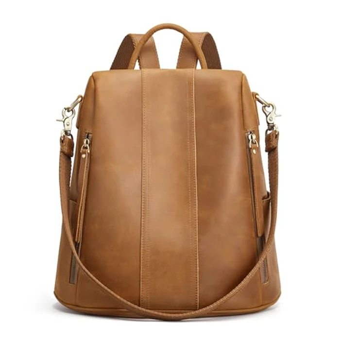 S-ZONE Leather Backpack Purses for Women Antitheft Soft Rucksack Ladies Shoulder Bag Medium by S-ZONE - Used - Like New condition