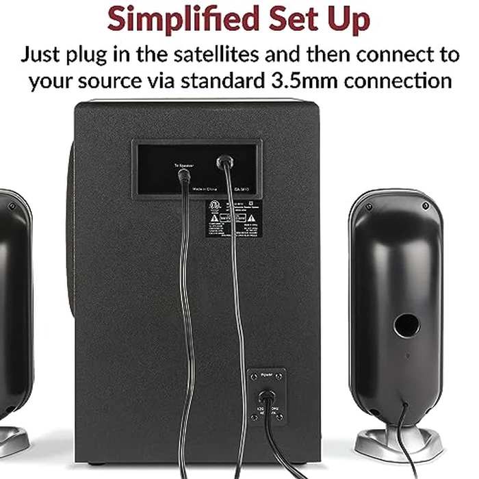 Cyber Acoustics CA-3810 2.1 Multimedia Speaker System with Subwoofer, 80 Watts Peak Power, Strong Bass, Perfect for Music, Movies, and Games by Cyber Acoustics - Image 5
