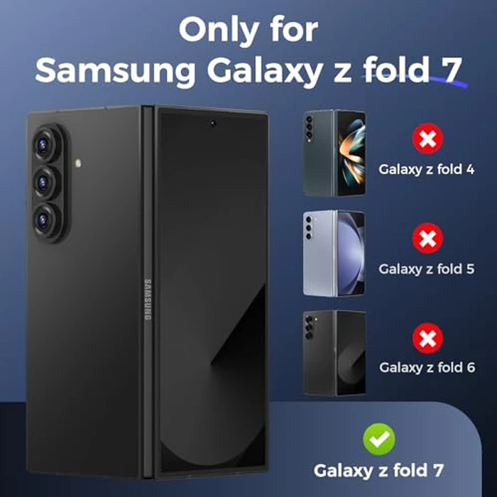 Ruky for Galaxy Z Fold 7 Case with Stand, with Front Privacy Screen Protector & Hidden Kickstand, Support Wireless Charging Slim Hard Shockproof Protective Phone Case for Samsung Galaxy Z Fold 7, Blue by Ruky - Image 2