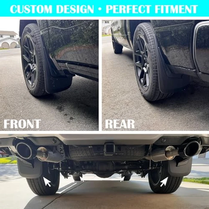 Mud Flaps for 2019 2020 2021 2022 2023 2024 RAM 1500 New Body Style/Non-Classic Model/Only Fits w/Out OEM Fender Flares/Not for TRX Model/No Drill All Weather Mudflaps Splash Guards for Trucks by Wocch - Image 5