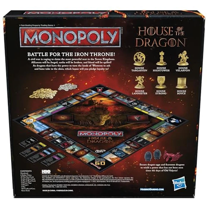 Monopoly House of the Dragon Edition Board Game | Based on the Hit TV Series | Ages 17 and Up | 2 to 6 Players | Strategy Games - English (Amazon Exclusive) by Monopoly - Image 2