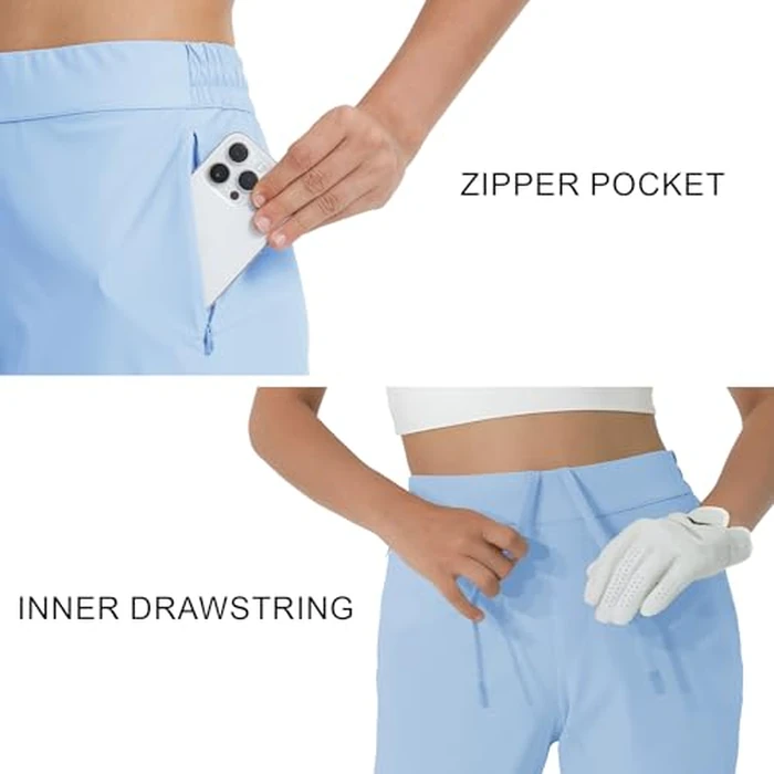 M MAELREG Womens Golf Pants with Pockets Lightweight Travel Hiking Petite Ankle Stretch Active Pants for Women by M MAELREG - Image 3