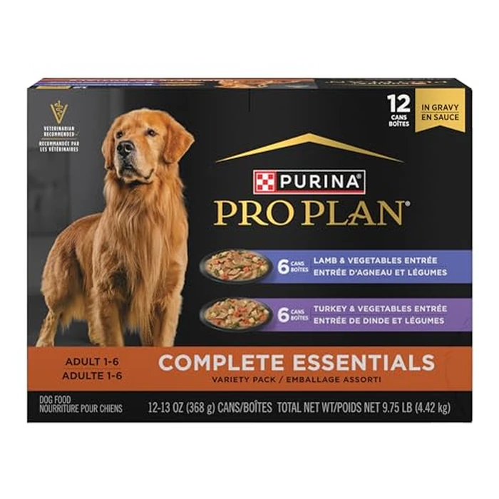Purina Pro Plan Complete Essentials Wet Dog Food, in Gravy Variety Pack 2 Flavours (12 Pack) by Pro Plan - Image 1