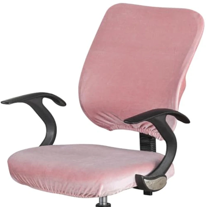 Stretch Spandex Velvet Computer Office Chair Covers, Removable Washable Universal Chair Slipcovers for Hotel Home Bar Wedding Party Decor (Chair Seat Cover + Backrest Cover) by VIOKKO - Image 1