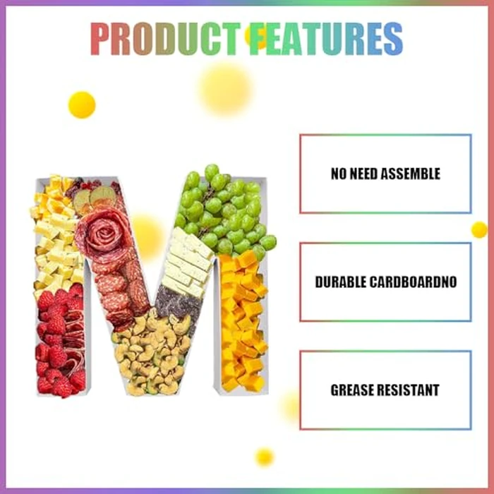 ZIJRXQ 12inch Cardboard Letter Fillable Shaped Decorative Box for Charcuterie(M) by ZIJRXQ - Image 3