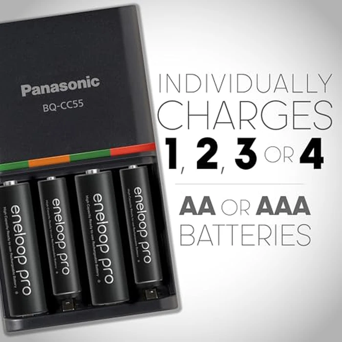 Panasonic K-KJ55KHC4BA Advanced 4 Hour Quick Battery Charger with 4AA eneloop pro High Capacity Rechargeable Batteries by Eneloop - Used - Very Good condition - US$27.89
