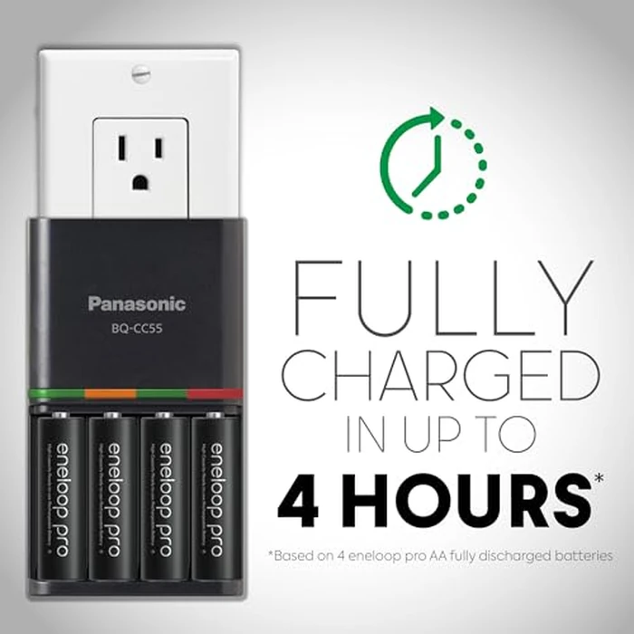 Panasonic K-KJ55KHC4BA Advanced 4 Hour Quick Battery Charger with 4AA eneloop pro High Capacity Rechargeable Batteries by Eneloop - Image 3