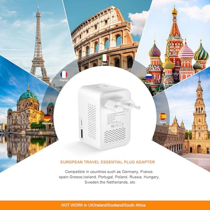 220 V to 110 V Voltage Converter, 20 W PD, Reduces 220 V to 120 V, U.S. to Europe Travel Converter for Over 80 Countries, Including Most European Countries, France, Germany, Italy and Australia by WAUDM - Image 5
