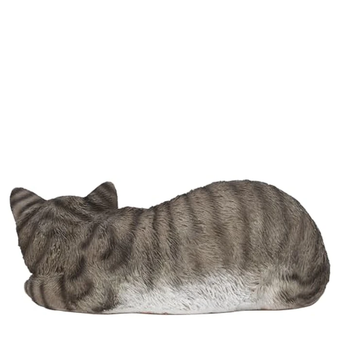 Elenon Cat Garden Statue Decorative for Yard, Grey Tabby Sleeping Cat Figurines Home Lawn Decor, Patio Kitten Tuxedo Statues Pets Memorial Ornament for Cat Lovers by Elenon - Image 3