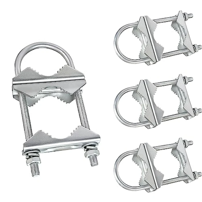 Double Antenna Mast Clamp V-Jaw Bracket U Bolts Pipe Mounting Hardware 3 Sets, Heavy Duty Mast to Mast Mount Bracket Kit for Outdoor Antenna 4 Sets by XRDS -RF - Used - Like New condition - CA$27.89