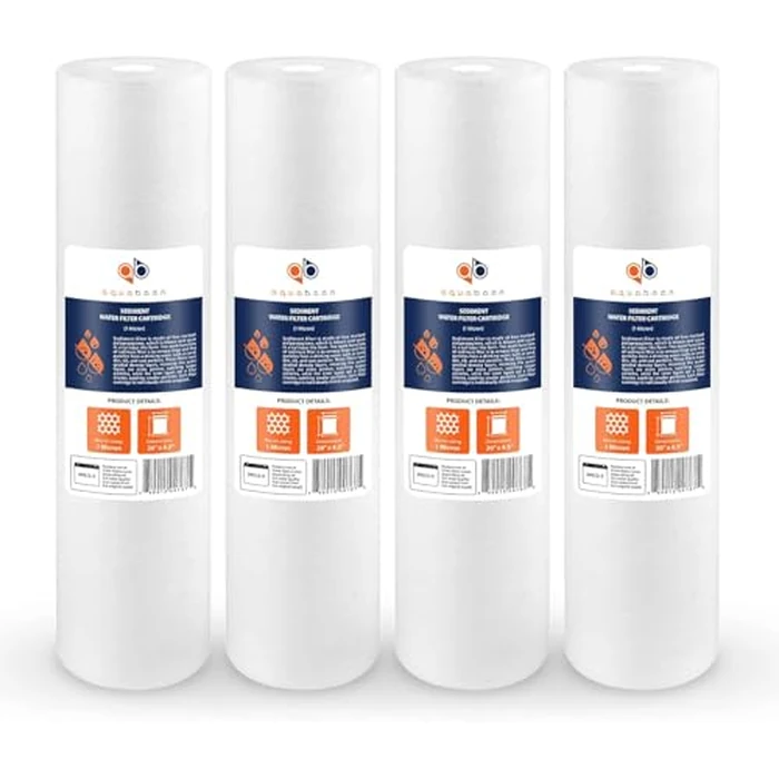 Aquaboon 1 Micron Well Water Filter Replacement 20 x 4.5 Whole House Sediment Filter Cartridge Compatible with DGD-5005-20, FP25B, AP810-2, 4-Pack by Aquaboon - Used - Very Good condition - CA$102.75