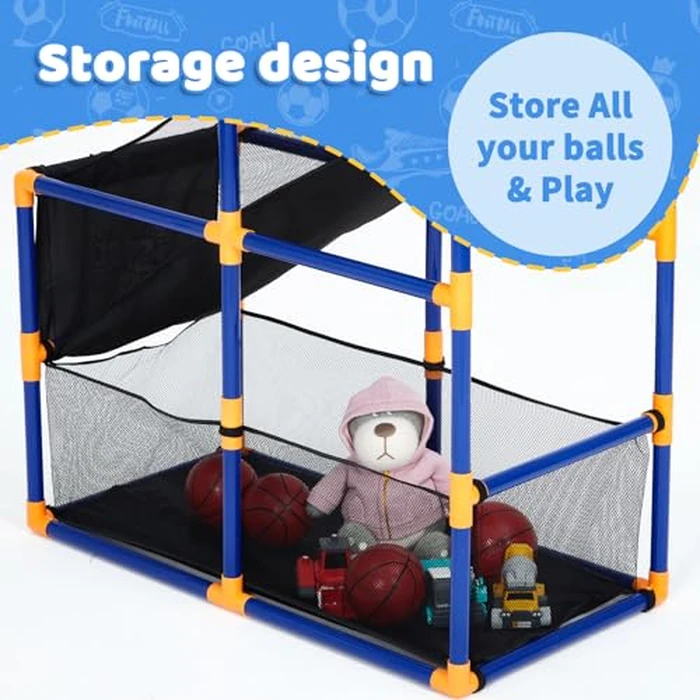 GarveeLife Kids Indoor Outdoor Basketball Arcade Game Set, 2-in-1 Adjustable Basketball Hoop with Sticky Ball, Ball Return Ramp, Includes 4 Balls & 6 Sticky Toss Balls, Sports Boys & Girls 3+ by GarveeLife - Image 3