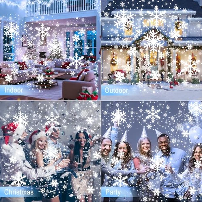 Christmas Projector Lights Outdoor, Dual Head Snowflake Projector Lights Waterproof with Timer, Dynamic Snow Holiday Projector Light for Room Wall Patio Garden Xmas Decorations by Nielfoi - Image 8