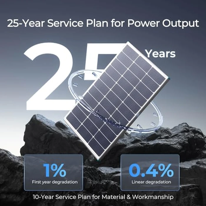 Renogy N-Type 100 Watt Solar Panel with Mounting Z Brackets, 16BB 100W Solar Panel 12V, 25% High Efficiency PV Module Power Charger for RV Camper Marine Home Rooftop Off-Grid by Renogy - Image 7