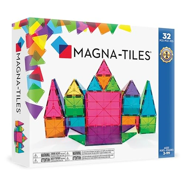 MAGNA-TILES Classic 32-Piece Magnetic Construction Set, The ORIGINAL Magnetic Building Brand by MAGNA-TILES - Used - Like New condition