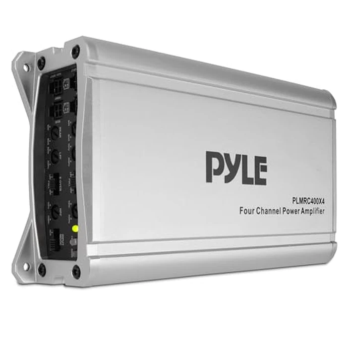 Pyle 4-Channel Compact Class D Weather Resistant Amplifier System - IPX4 Waterproof, Soft Turn On/Off, Overload Protection, 1200W Power, Suitable for Cars, ATVs, UTVs, Motorcycles, Jeeps, Marine Usage by Pyle - Used - Like New condition