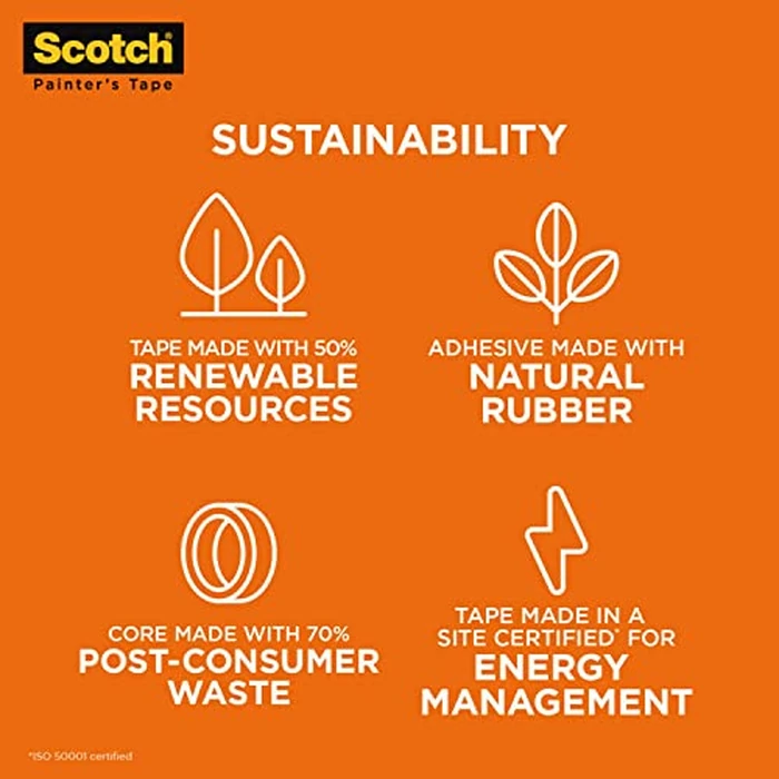 Scotch Heavy Duty Painter's Tape, 9 Rolls, 0.94 in x 60.1 yd, for Use On Vinyl, Carpet, Metal, & Plastic, Indoor & Outdoor Masking Tape, Bonds Aggressively, 3-Day Clean Removal (2020+-24AP9) by Scotch - Used - Acceptable condition